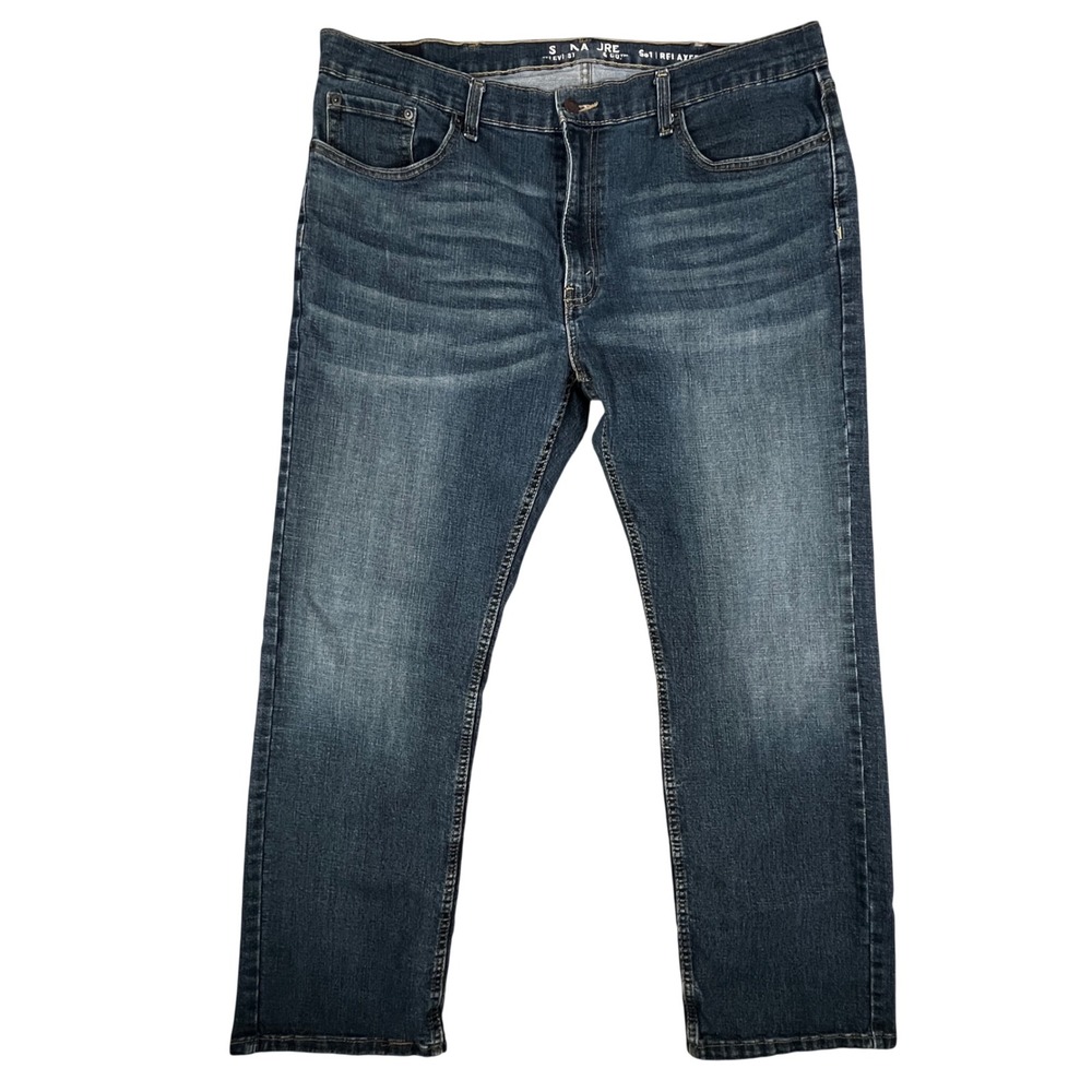 Signature by Levi Strauss S61 Jeans Mens 40x30 Relaxed Fit Blue Denim Pants